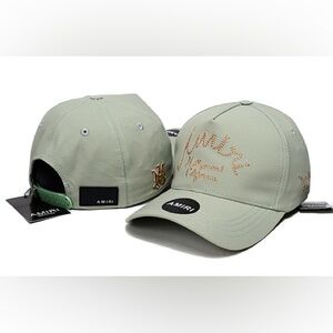 AMIRI Sage Green Cap with Gold Embroidery